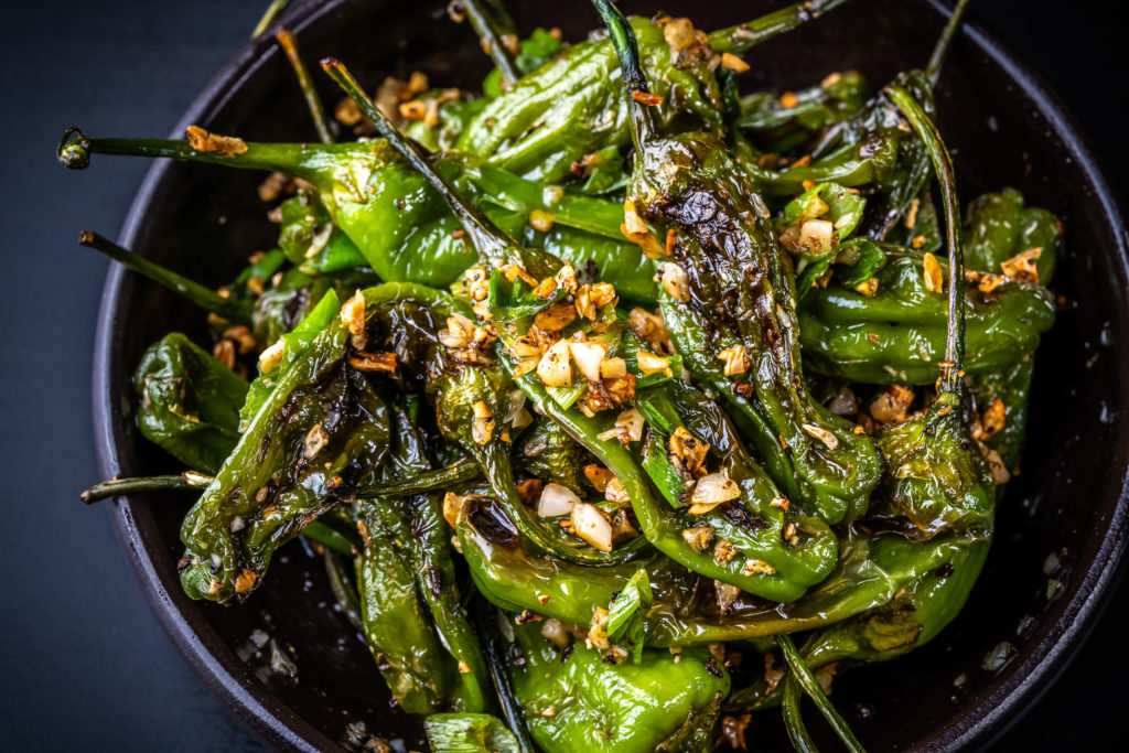 Garlicky Salt n’ Pepper Shishito Peppers