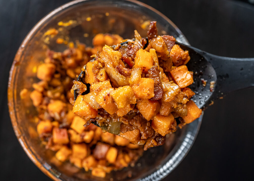 Sweet Potato Kimchi Hash